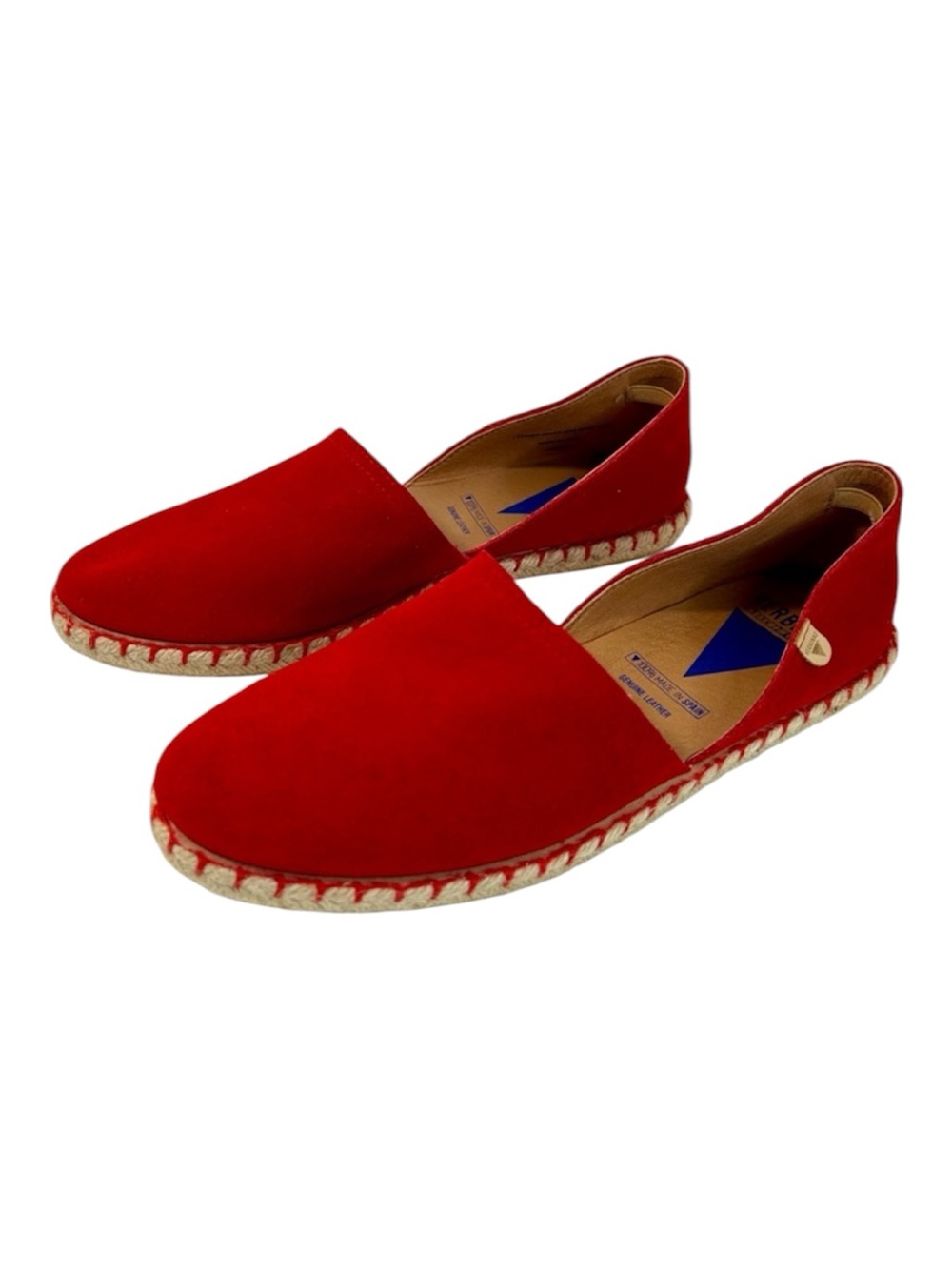 Verbenas Carmen Serraje Flat Espadrilles Slipons in Fuego Red Suede size 40 EUC